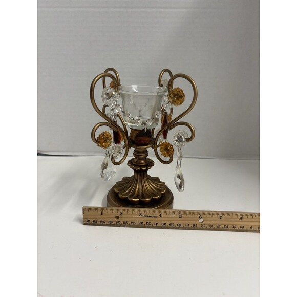 Bronze colored candelabra single light votive candle taper great decor Chandelie - Picture 5 of 6